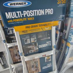 NEW Werner 14 FT Reach Multi Position Aluminum Ladder Telescoping