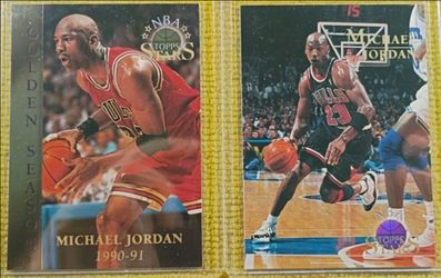 2 Lot 1996 NBA TOPPS STARS Michael Jordan #74 GOLDEN YEARS #124 Chicago Bulls