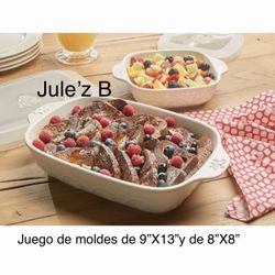 Set De Moldes Para Hornear Y Servir Nuevos En Sus Cajas 
