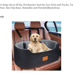 Dog Car Seat for Medium Dogs Up to 50 lbs, Pet Booster Seat for Cars SUVs and Trucks, Travel Dog Bed with Safety Strap, Thick Cushion, Non-Slip Base, 