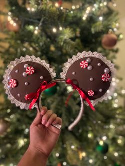 Christmas Peppermint Mickey Ears Headband