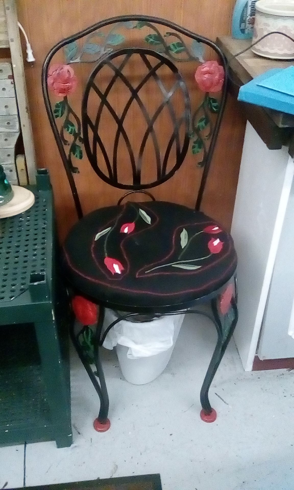 Hand painted rod iron. Garden chair