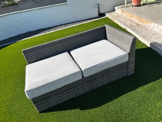 Rattan modular corner section chaise