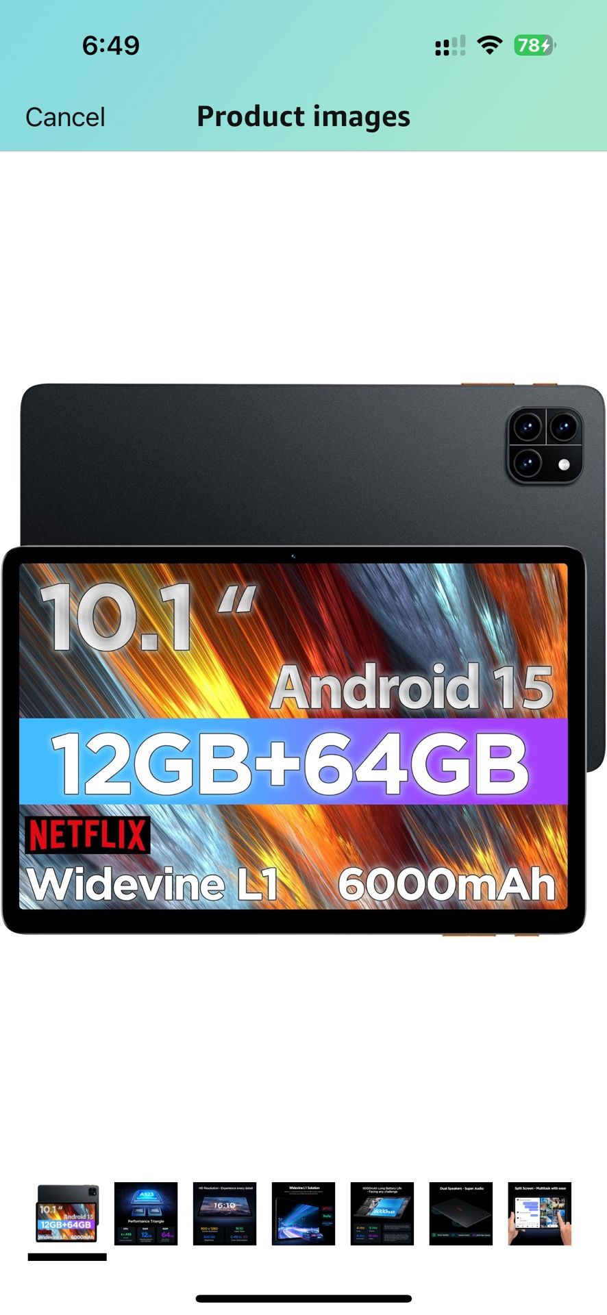 Brand New Android Tablet, 10.1 inch Android 15 Tablet, Octa-core CPU, 2 Years Protection, RAM 12GB, ROM 64GB (Up to 2 TB), 800x1280 Resolution, WiFi 6