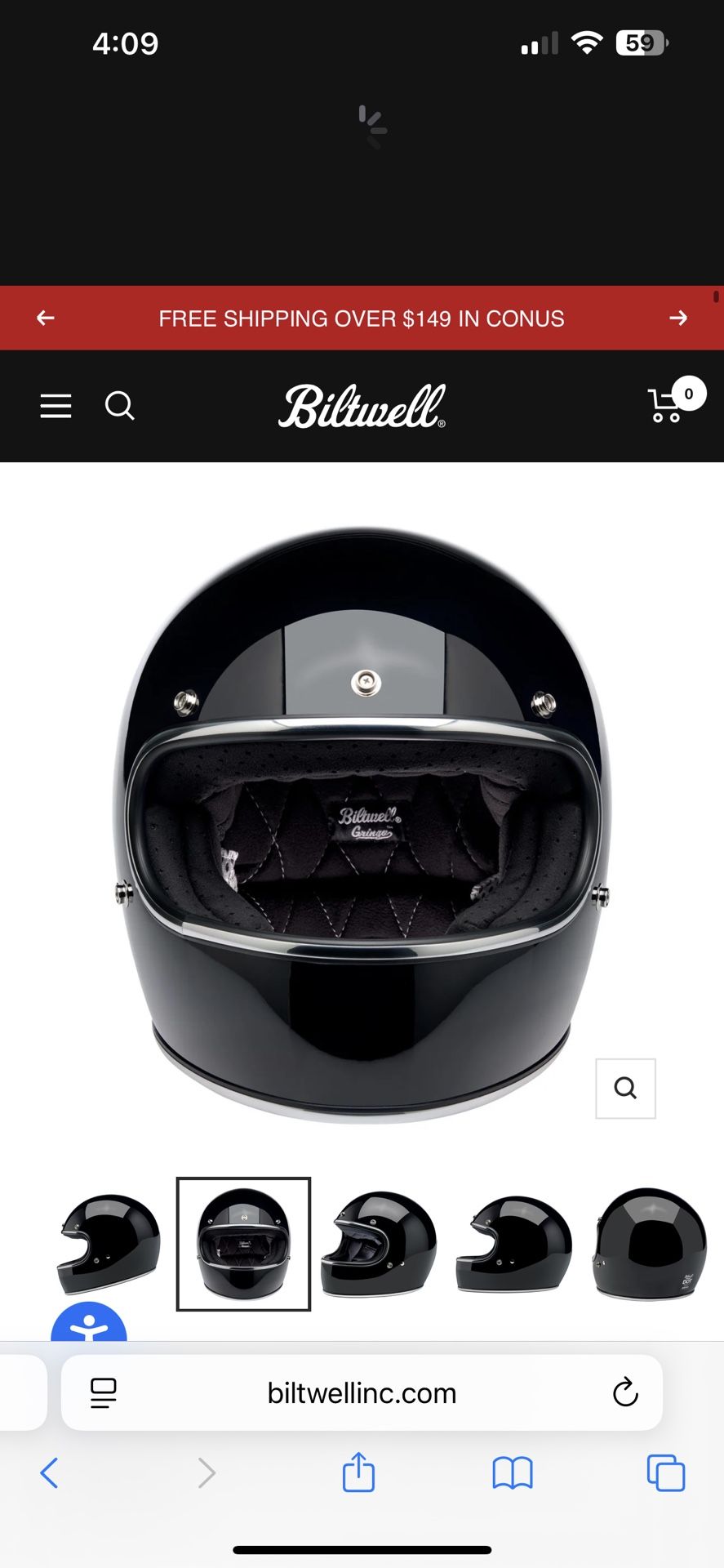 Biltwell Gringo Helmet Size XL
