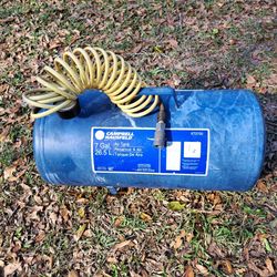 Campbell Hausfeld 7 Gallon Air Carry Tank with Pressure Gauge And Coiled Air Hose