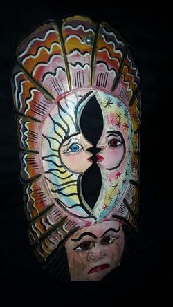 Handpainted Wooden Hanging Faces