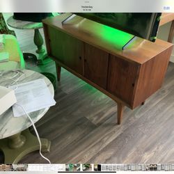 Wood Mid Century Record Storage Cabinet.  $999.99. Excellent Condition