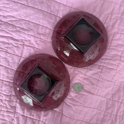 2 -Hazel Atlas Moroccan square bottom amethyst 6” glass bowls