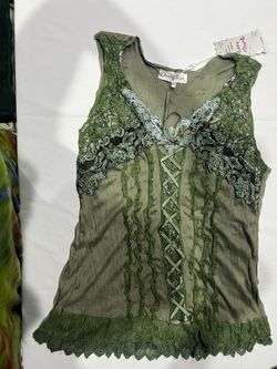 Pretty Angel new with tag green top with aqua accent XL
