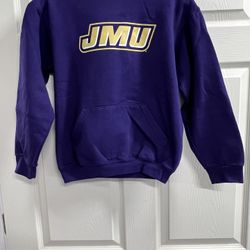 James Madison University Purple Champion Hoodie Sweatshirt Size Youth Large EUC