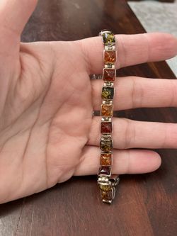 Sterling silver Amber Bracelet 