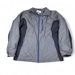 Columbia Mens Jacket Medium Gray Black Insulated Outdoor Zip