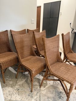 Wicker Dining Chairs Set Of 7