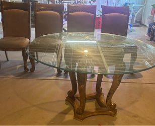 Glass dining table and 4 chairs
