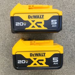 Dewalt 20v Batteries 5.0 XR Brand New Price For Both