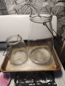 2 Antique Glass Jars