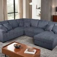 New Corduroy Sectional W Pullout Bed / Chaise Storage.  Dark Grey Or Chocolate.  97”x123”x66”x38”H. Free Delivery!