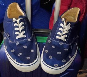 Polo mens size 13 Thornton Blue canvas bandana print shoes