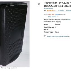 MODEM Technicolor - DPC3216-VCM-K9 DOCSIS 3.0 16x4 Cable Modem