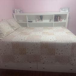 Living Spaces White Bed Frame (Mattress / Bedding not Included) 