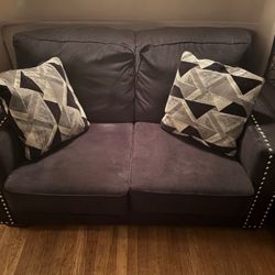 Compact 2-Seater Sofa / Loveseat – with Studded Trim 