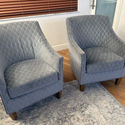 Grey accent chairs (2)