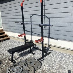 Squat Rack Weights Bar Weight Bench 