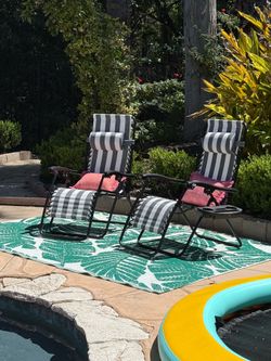 Zero gravity reclining deck chairs set of 2