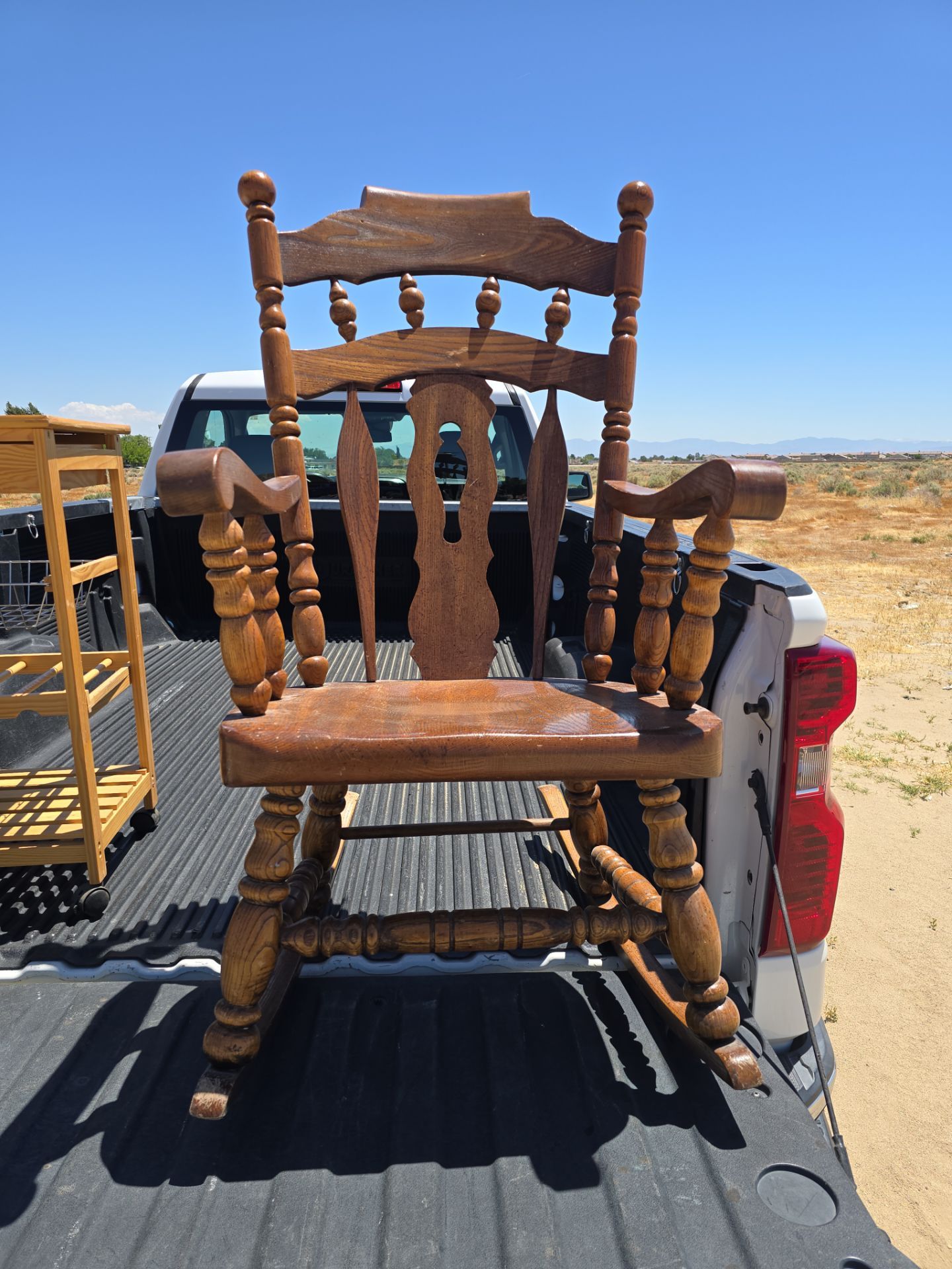 Wooden rocking chair .