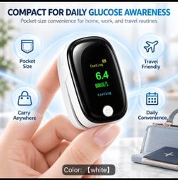 VROVIRE 1pc Blood Glucose Monitor, OLED Display Home Health Monitoring Device (Batteries Included)
