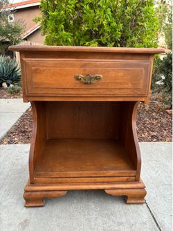 Antique Mid Century Modern Solid Wood End Table Nightstand Great Condition