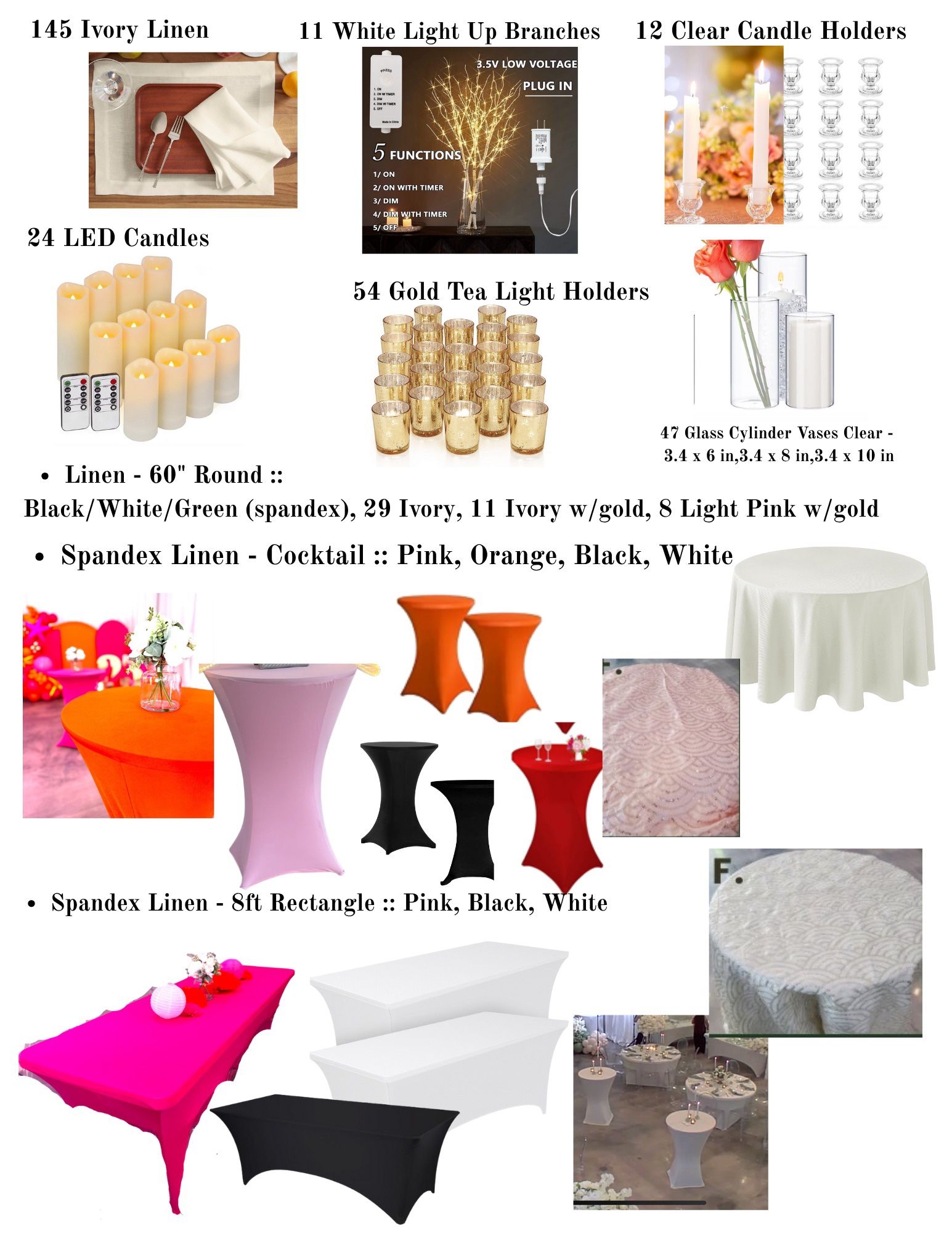A lot of Event & Home Decor Items