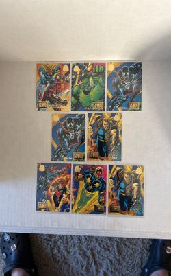 1994 Fleer Marvel Universe Crash & Burn Lot Of 8 Cards