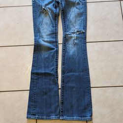 Jeans Miss Me Size 27 Boot 41" L 32" Inseam 28" Waist Distressed 