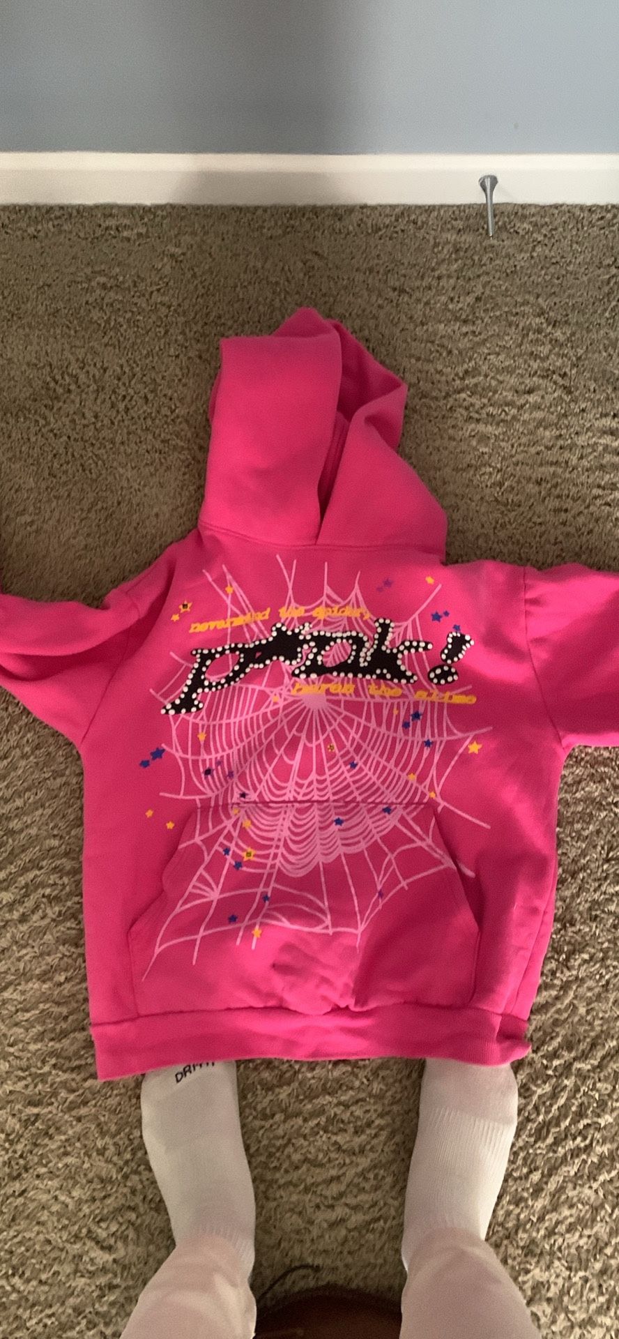 Punk Sp5der Hoodie Pink 