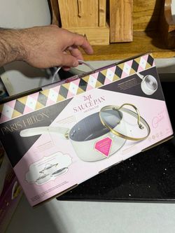 Brand New Paris Hilton 2 Qt Sauce Pan with Glass Lid