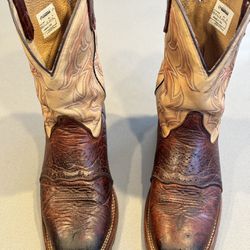 Mens Boots Double H Bison Leather 9 1/2 US Made