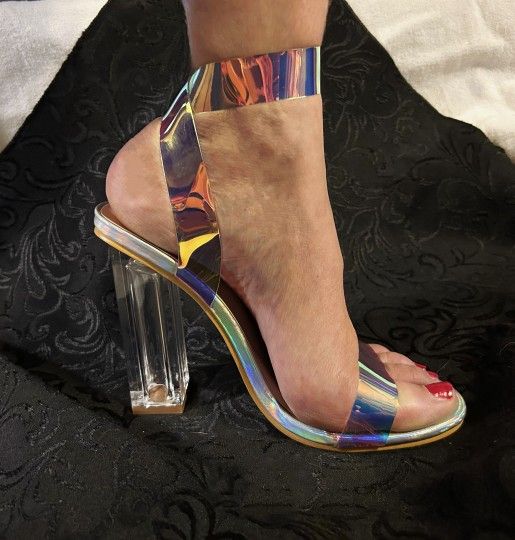 Holographic Iridescent Heels
