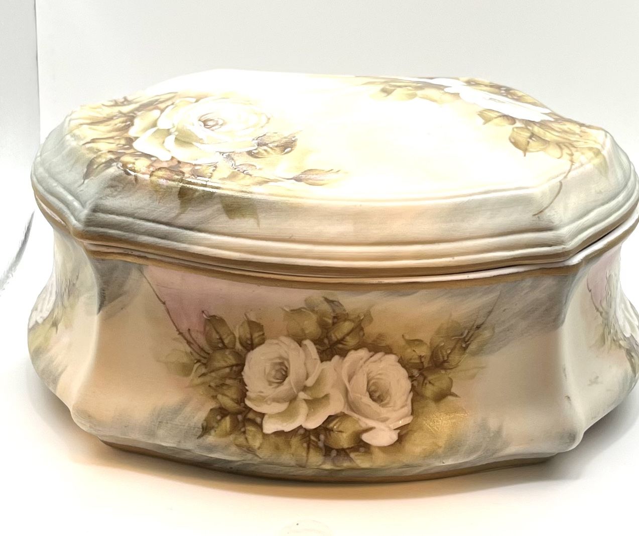 Porcelain treasures, fine, porcelain hand painted by Betty Platner.