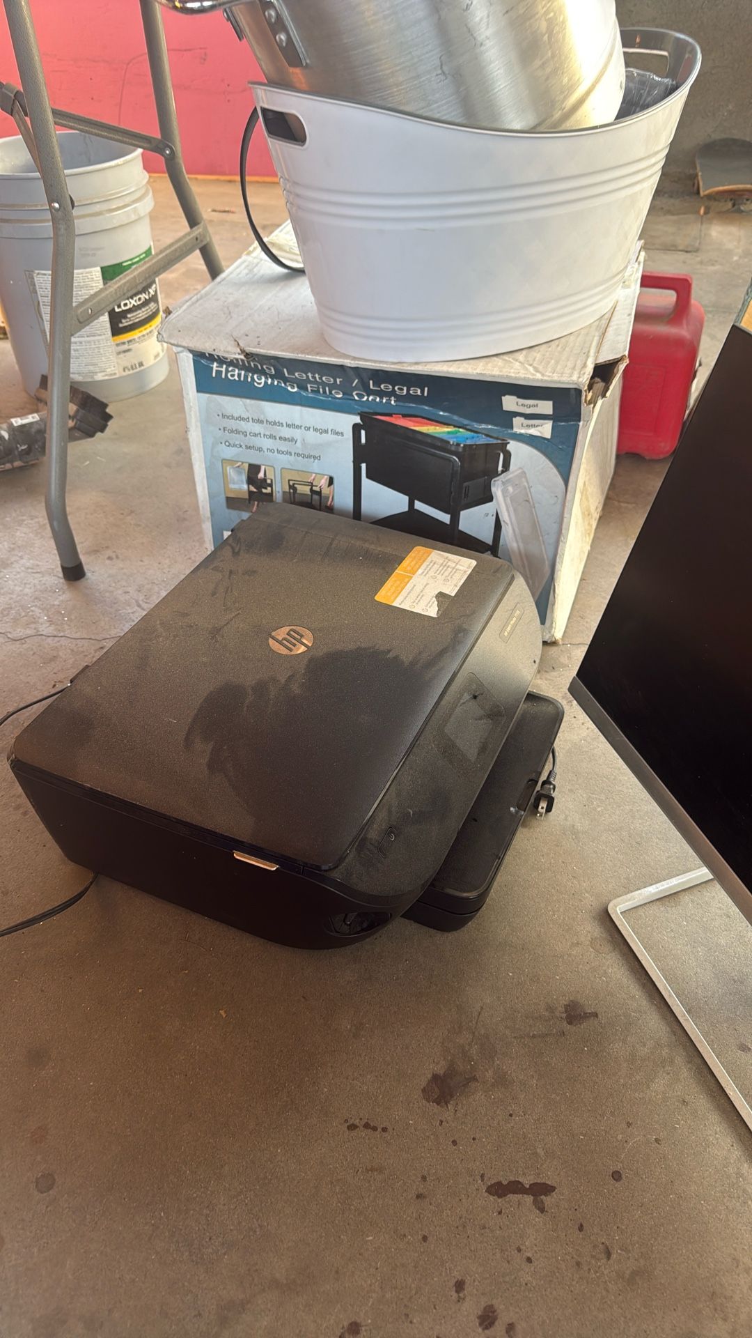 Monitor , Printer , And File Cart