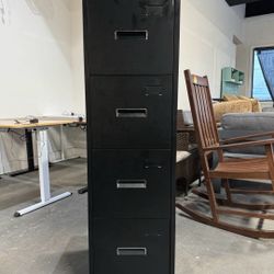 4 Drawer File Cabinet, Black Metal Filing Cabinet with Lock, Locking Narrow File Cabinets with 4 Adjustable Hanging Frame for Home Office  💰65$