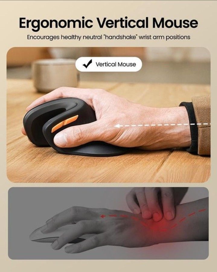 Ergonomic Mouse ProtoArc EM11 NL Bluetooth Rechargeable Wireless Vertical Mouse