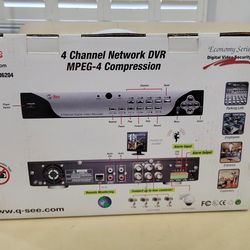 Q-See QSD6204 4- Channel DVR Security Camera System with 3 cameras included.