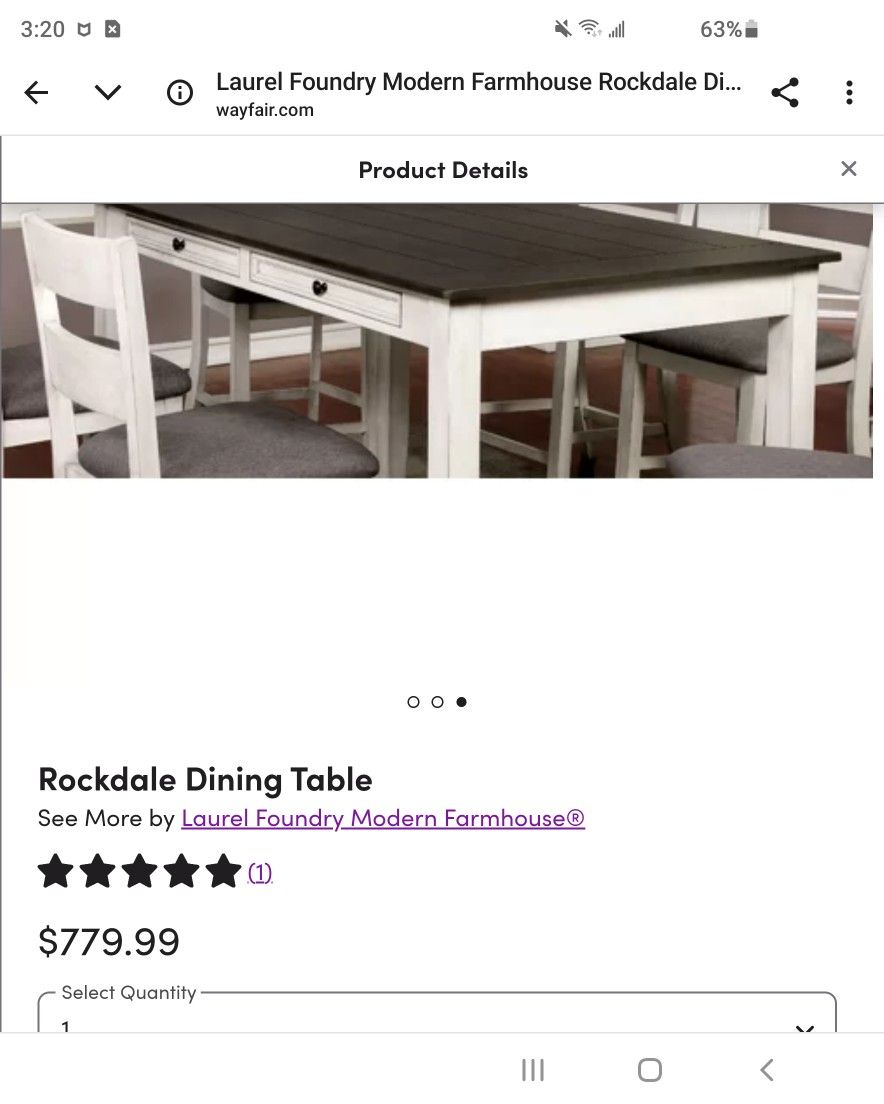 Wayfair Rockdale Dining Table