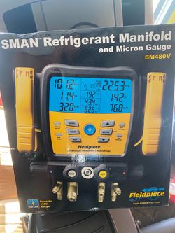 ldpiece SM482V Wireless 4-Port SMAN Refrigerant Manifold with Vacuum Gauge – Air Conditioning/Refrigerant Digital Gauges for HVAC & Refrigeration
