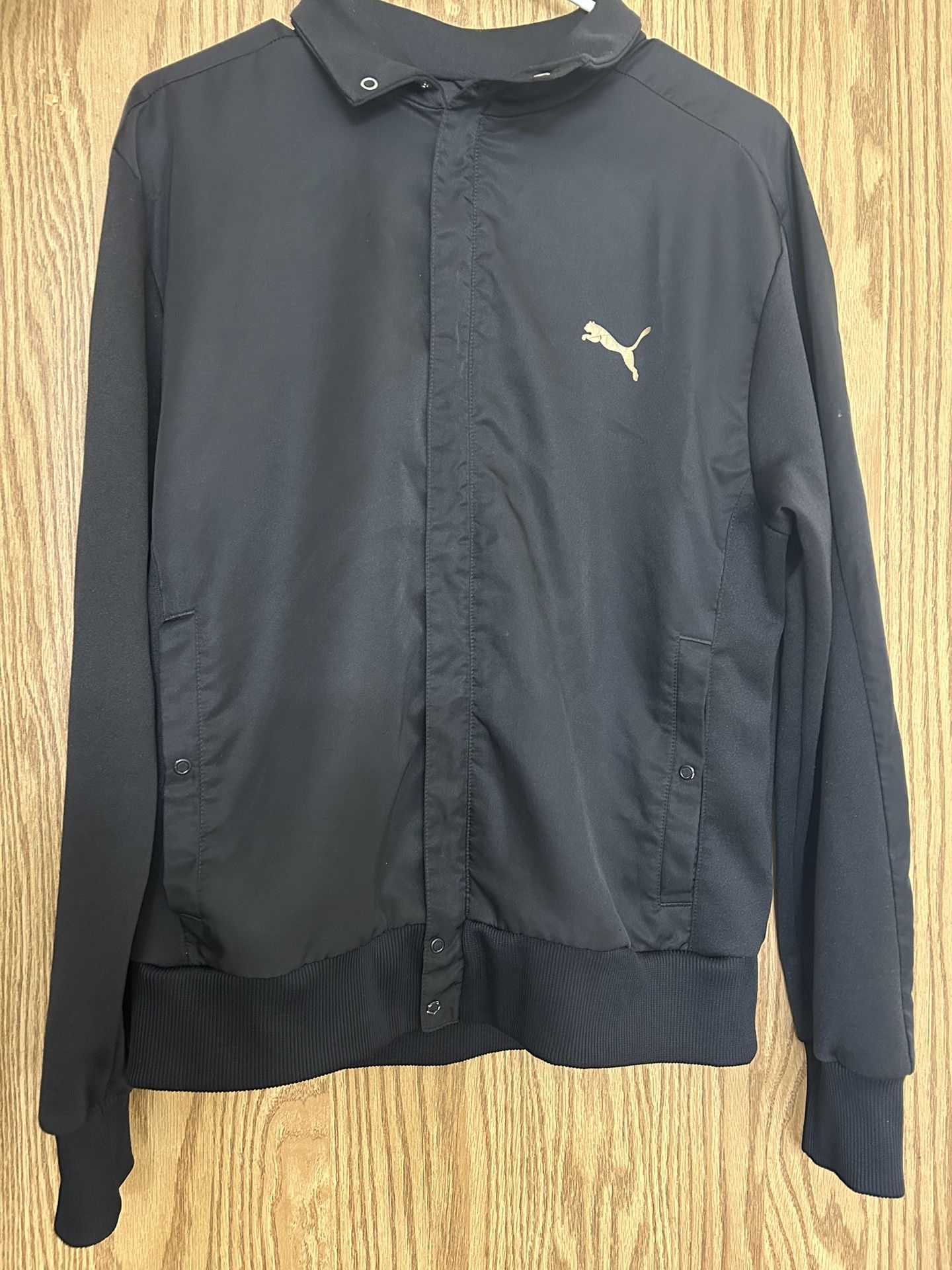 Puma Track Jacket Black And Gold Size S