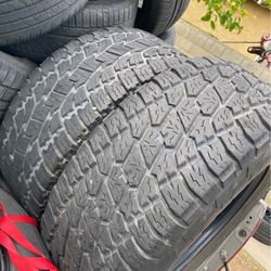 I have two tires in good condition they have about 50 to 60% left these tires are for Offroad size number 325/65R 18’s