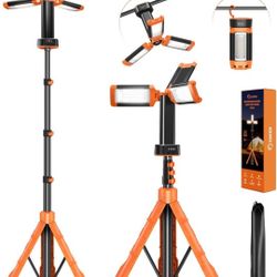 Saker Portable Camping Light with Stand 73inch 20000mAh Rechargeable LED Work Lights 800/3200 Lumen 4000/6500K with Detachable Tripod for Camping