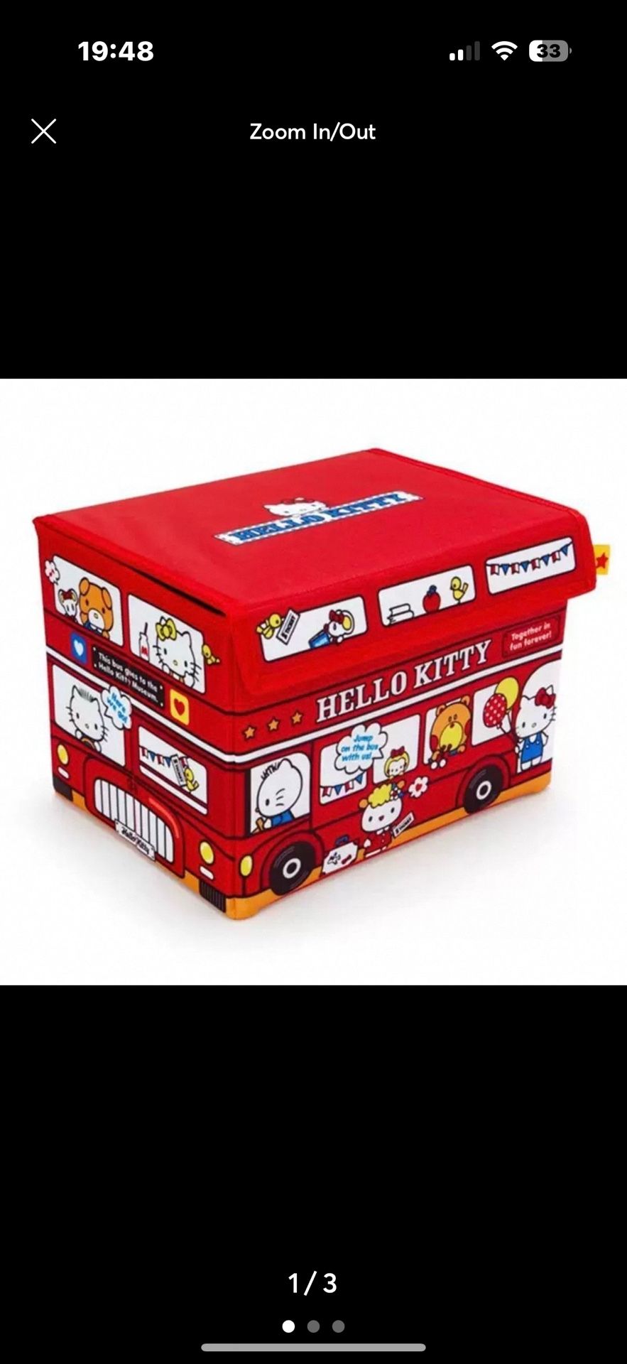 Hello Kitty Large Foldable Storage Box Toy, Bedroom Clothes Organizer
